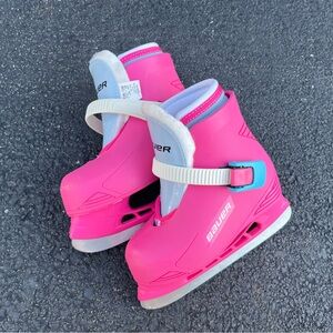 Bauer Girls Pink Ice Skates - Size 8/9 Toddler